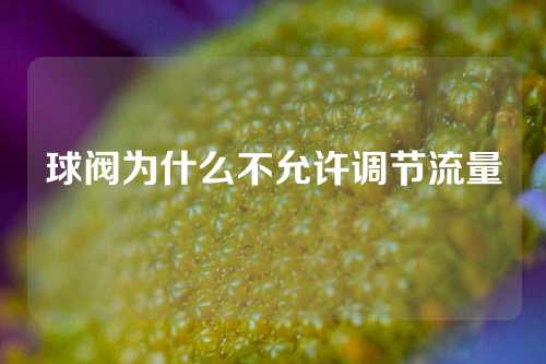 球阀为什么不允许调节流量