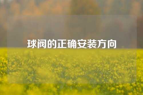 球阀的正确安装方向