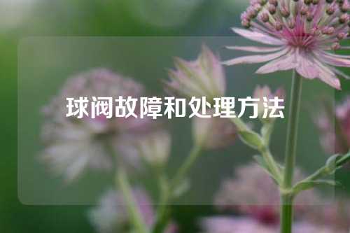 球阀故障和处理方法