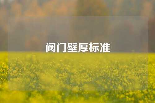 阀门壁厚标准